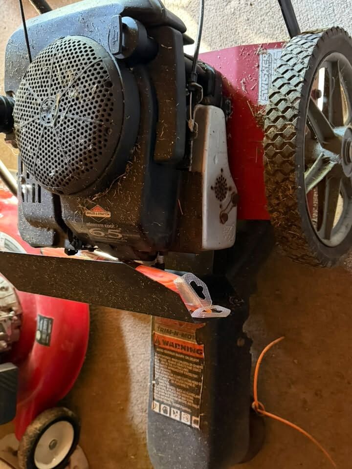 Lawn mower engine close-up